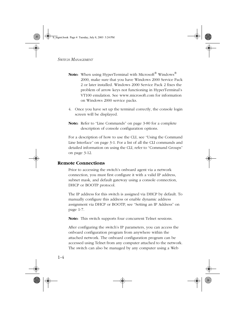 Remote connections, Remote connections -4 | SMC Networks SMC EZ 10/100/1000 SMCGS8P-Smart User Manual | Page 18 / 366
