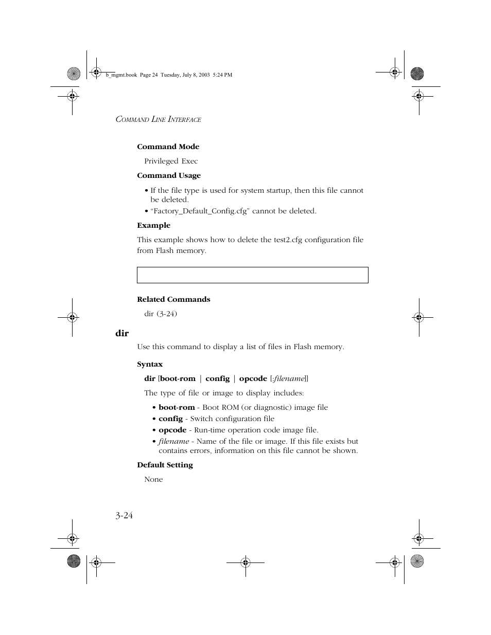 Dir -24 | SMC Networks SMC EZ 10/100/1000 SMCGS8P-Smart User Manual | Page 192 / 366
