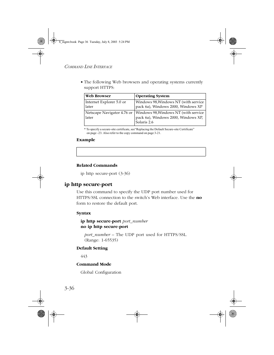 Ip http secure-port, Ip http secure-port -36 | SMC Networks SMC EZ 10/100/1000 SMCGS8P-Smart User Manual | Page 204 / 366