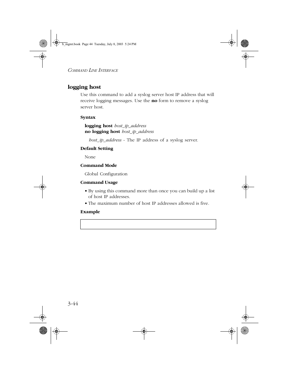 Logging host, Logging host -44 | SMC Networks SMC EZ 10/100/1000 SMCGS8P-Smart User Manual | Page 212 / 366