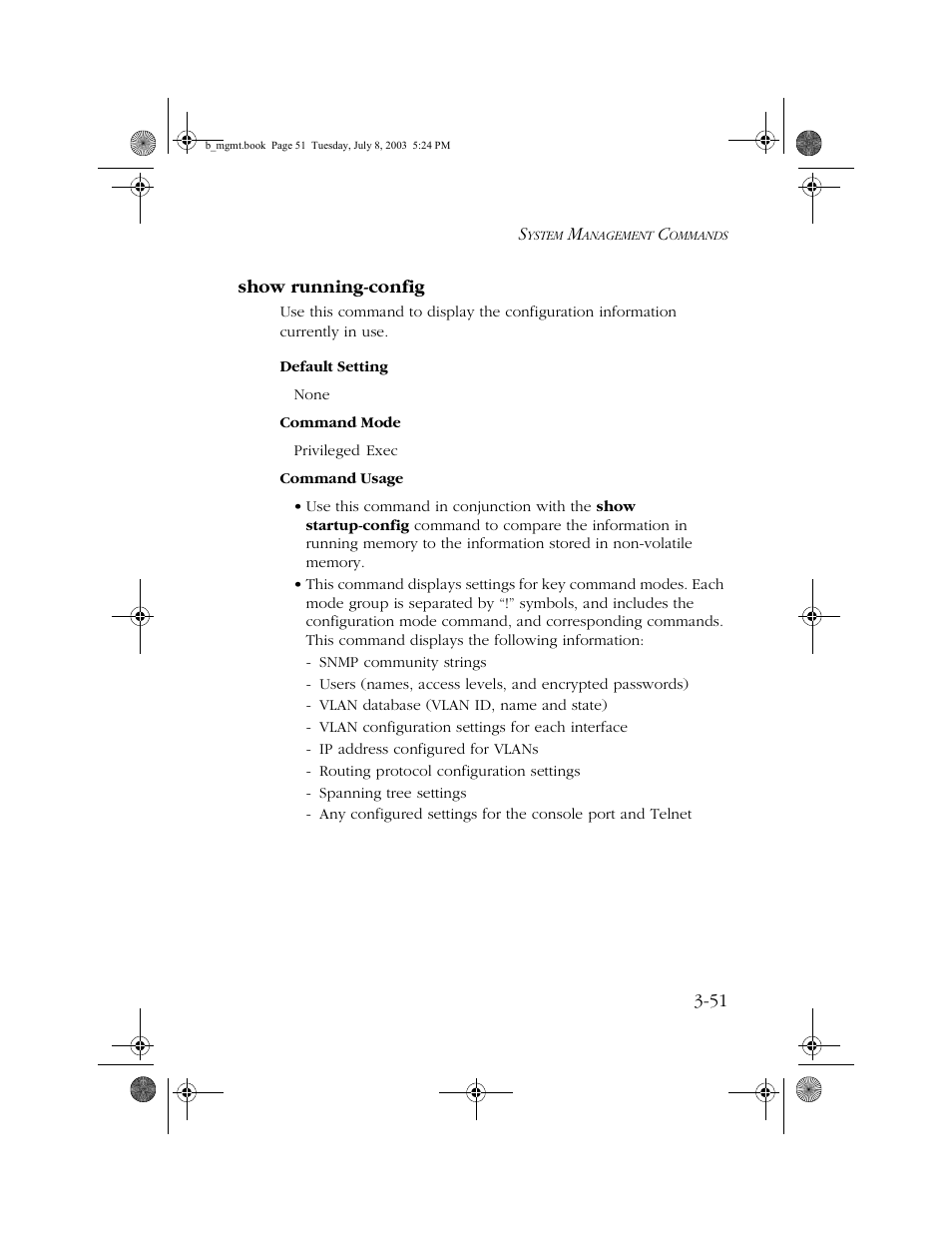 Show running-config, Show running-config -51 | SMC Networks SMC EZ 10/100/1000 SMCGS8P-Smart User Manual | Page 219 / 366