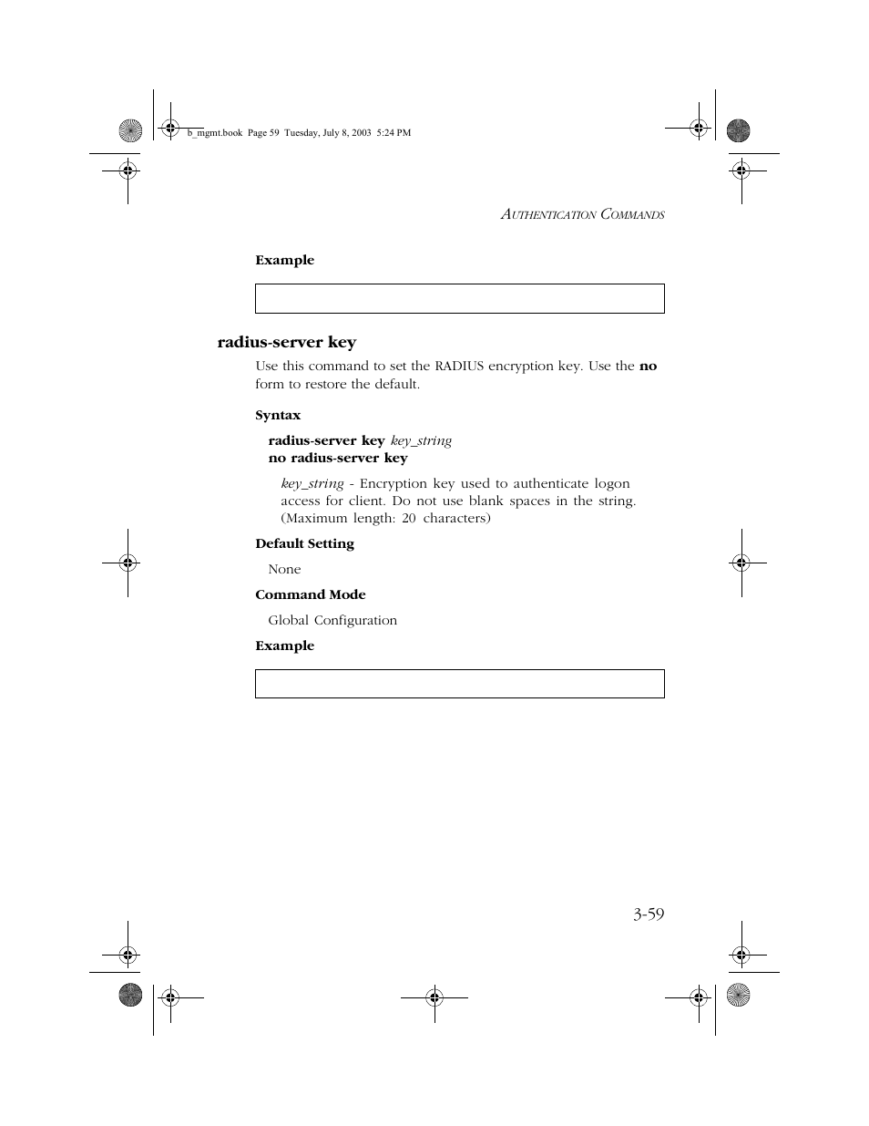 Radius-server key, Radius-server key -59 | SMC Networks SMC EZ 10/100/1000 SMCGS8P-Smart User Manual | Page 227 / 366