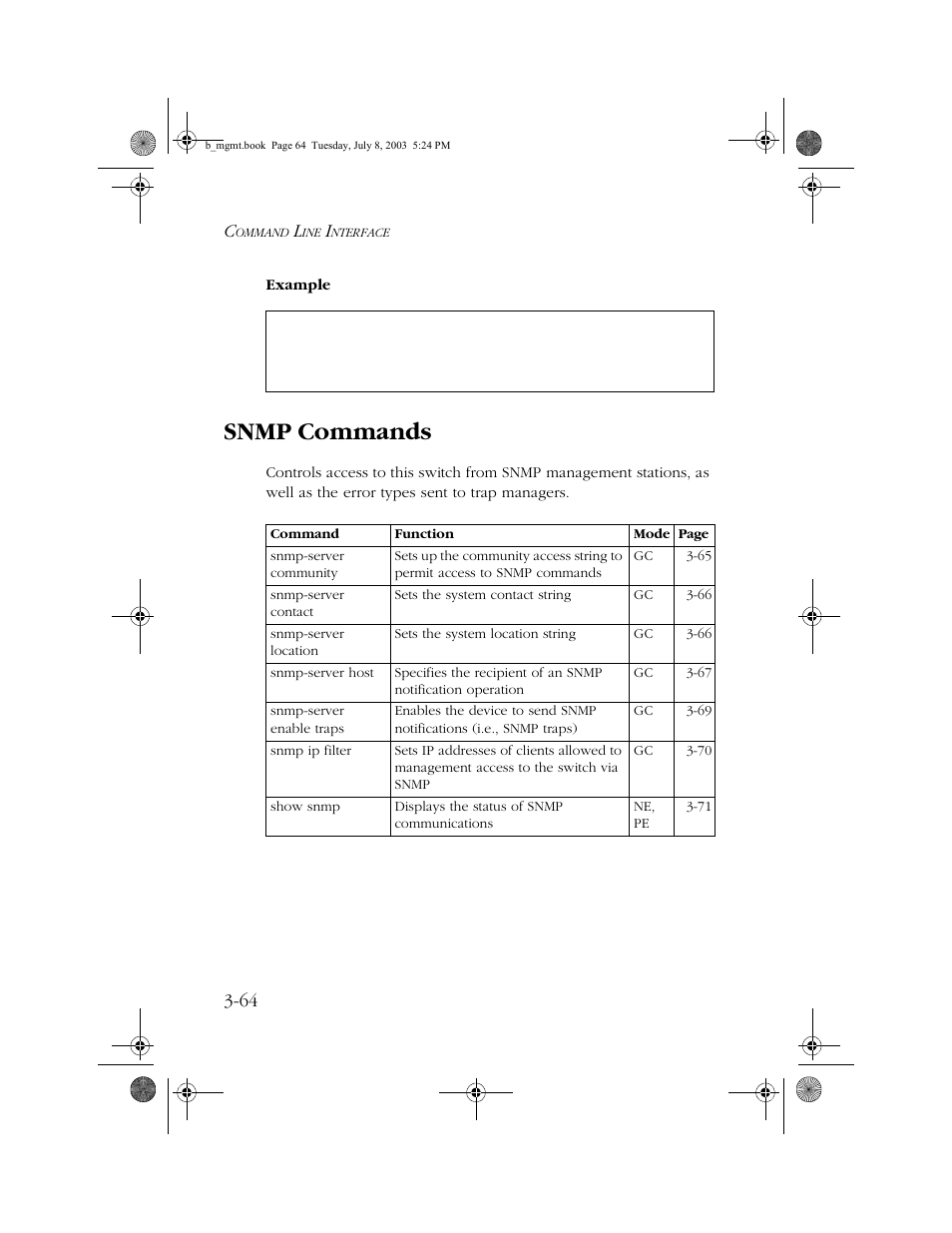 Snmp commands, Snmp commands -64 | SMC Networks SMC EZ 10/100/1000 SMCGS8P-Smart User Manual | Page 232 / 366