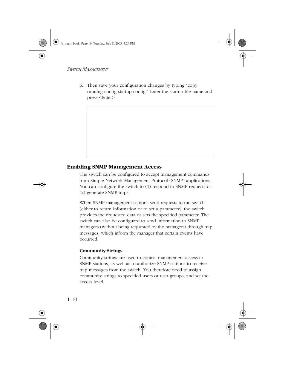 Enabling snmp management access, Enabling snmp management access -10 | SMC Networks SMC EZ 10/100/1000 SMCGS8P-Smart User Manual | Page 24 / 366