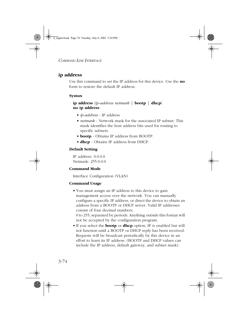 Ip address, Ip address -74 | SMC Networks SMC EZ 10/100/1000 SMCGS8P-Smart User Manual | Page 242 / 366