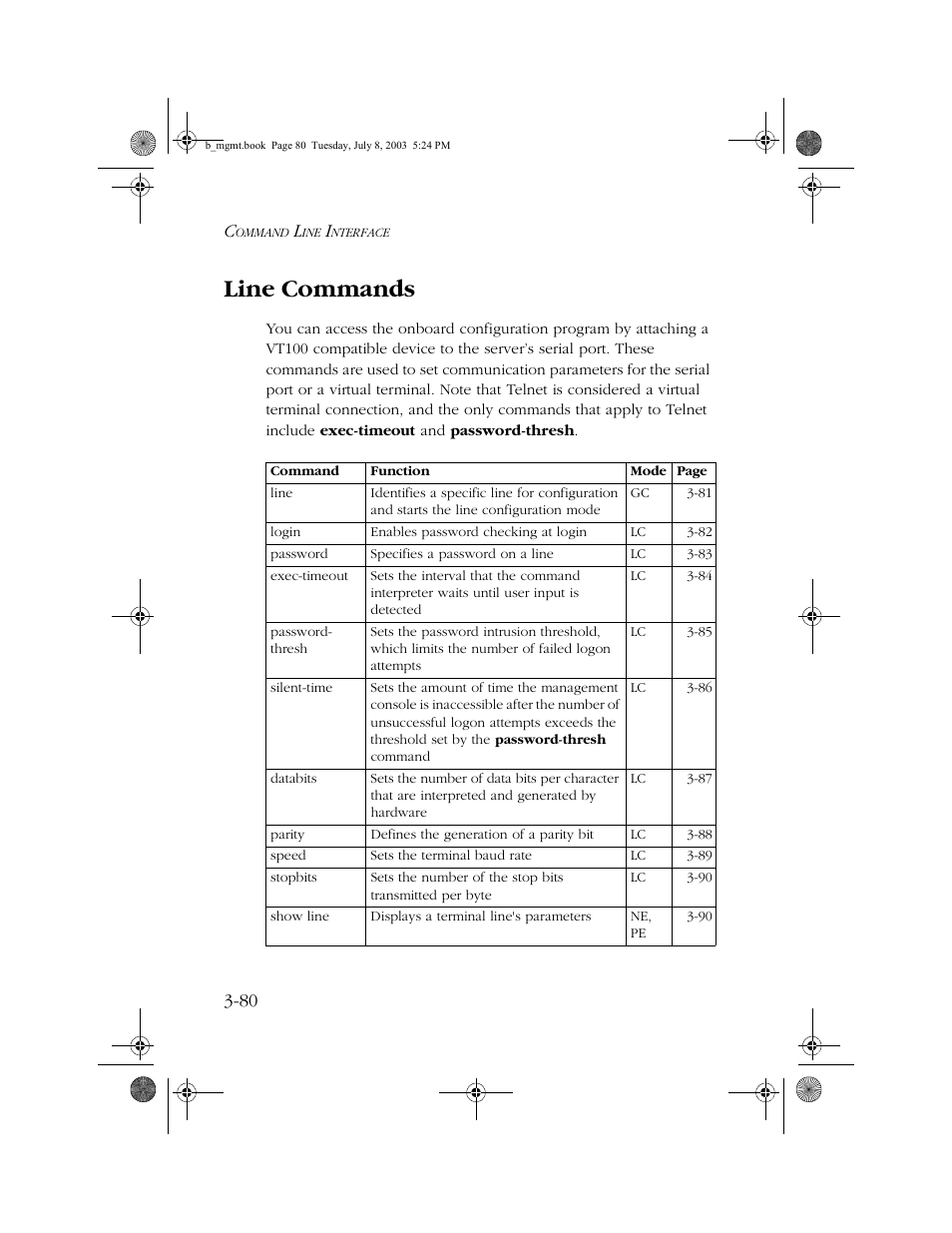 Line commands, Line commands -80 | SMC Networks SMC EZ 10/100/1000 SMCGS8P-Smart User Manual | Page 248 / 366