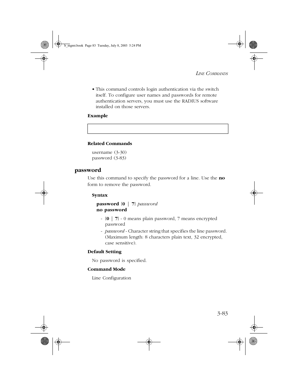 Password, Password -83 | SMC Networks SMC EZ 10/100/1000 SMCGS8P-Smart User Manual | Page 251 / 366