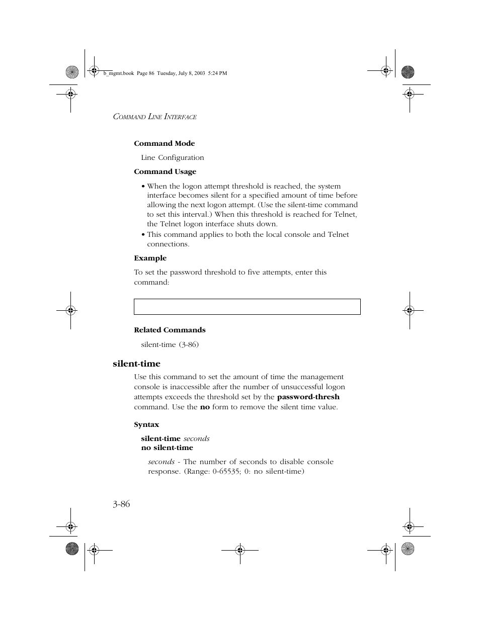 Silent-time, Silent-time -86 | SMC Networks SMC EZ 10/100/1000 SMCGS8P-Smart User Manual | Page 254 / 366