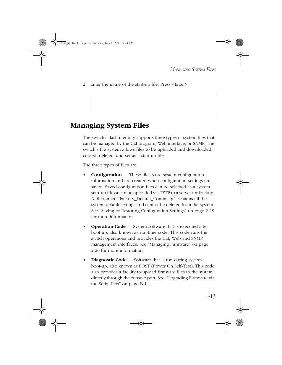 Managing system files, Managing system files -13 | SMC Networks SMC EZ 10/100/1000 SMCGS8P-Smart User Manual | Page 27 / 366