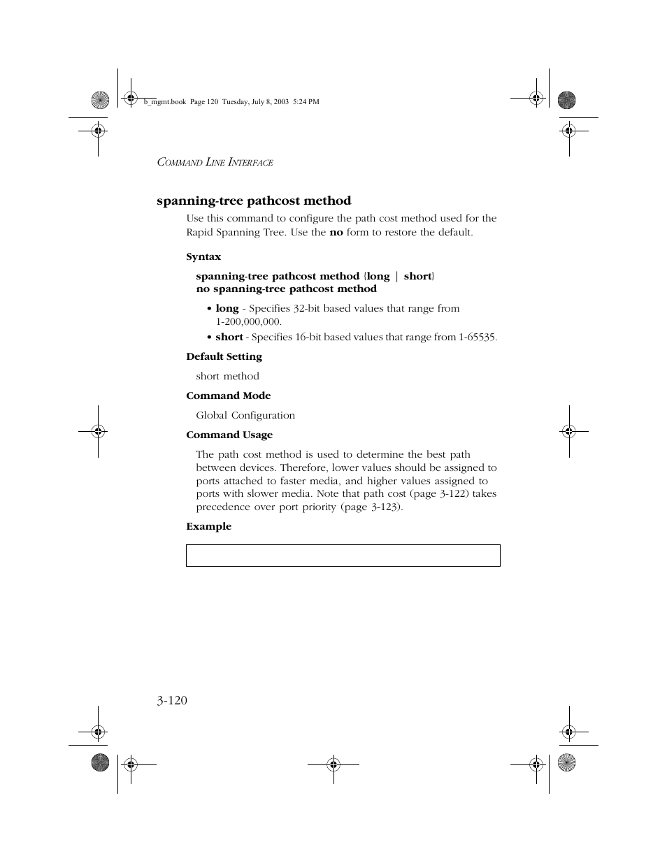 Spanning-tree pathcost method, Spanning-tree pathcost method -120 | SMC Networks SMC EZ 10/100/1000 SMCGS8P-Smart User Manual | Page 288 / 366