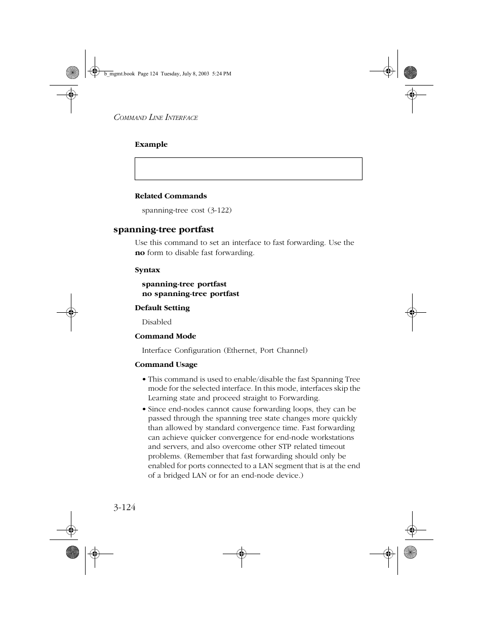 Spanning-tree portfast, Spanning-tree portfast -124 | SMC Networks SMC EZ 10/100/1000 SMCGS8P-Smart User Manual | Page 292 / 366
