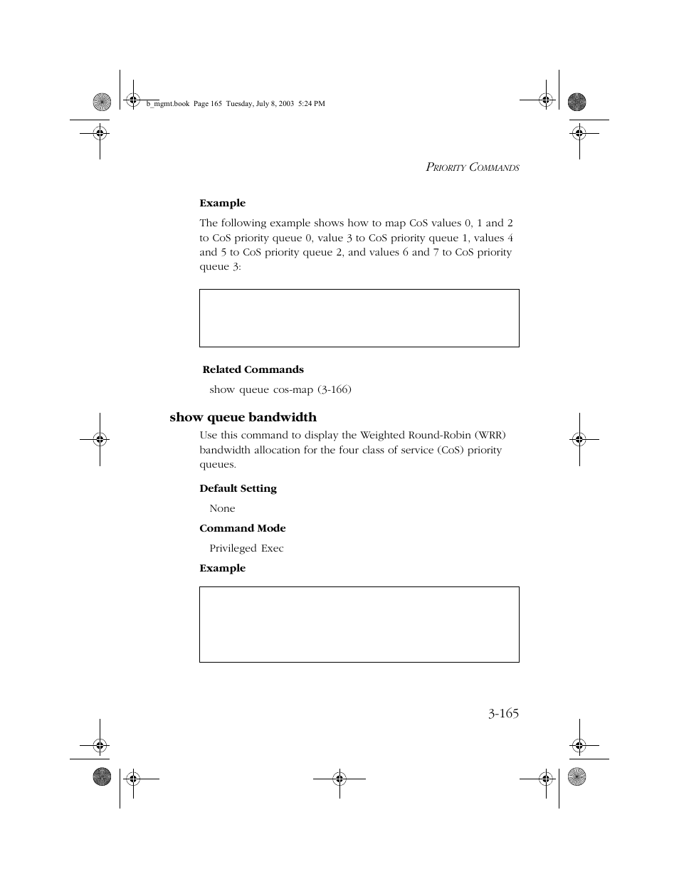 Show queue bandwidth, Show queue bandwidth -165 | SMC Networks SMC EZ 10/100/1000 SMCGS8P-Smart User Manual | Page 333 / 366