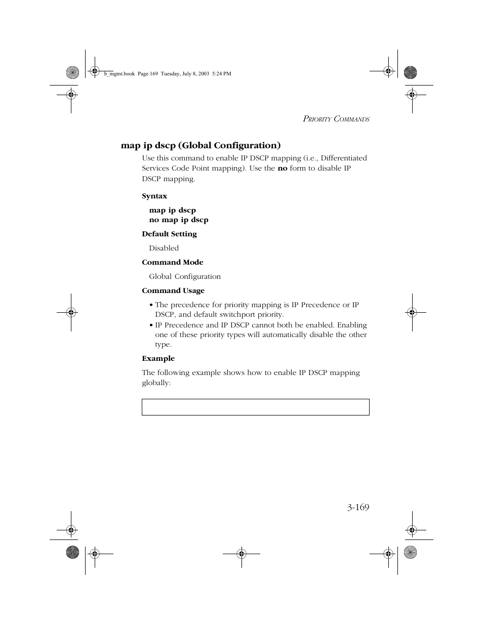 Map ip dscp (global configuration), Map ip dscp (global configuration) -169 | SMC Networks SMC EZ 10/100/1000 SMCGS8P-Smart User Manual | Page 337 / 366