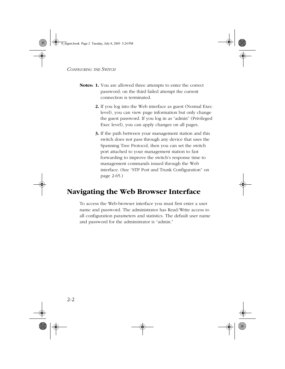 Navigating the web browser interface, Navigating the web browser interface -2 | SMC Networks SMC EZ 10/100/1000 SMCGS8P-Smart User Manual | Page 34 / 366