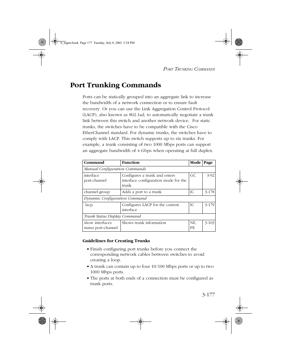 Port trunking commands, Port trunking commands -177 | SMC Networks SMC EZ 10/100/1000 SMCGS8P-Smart User Manual | Page 345 / 366