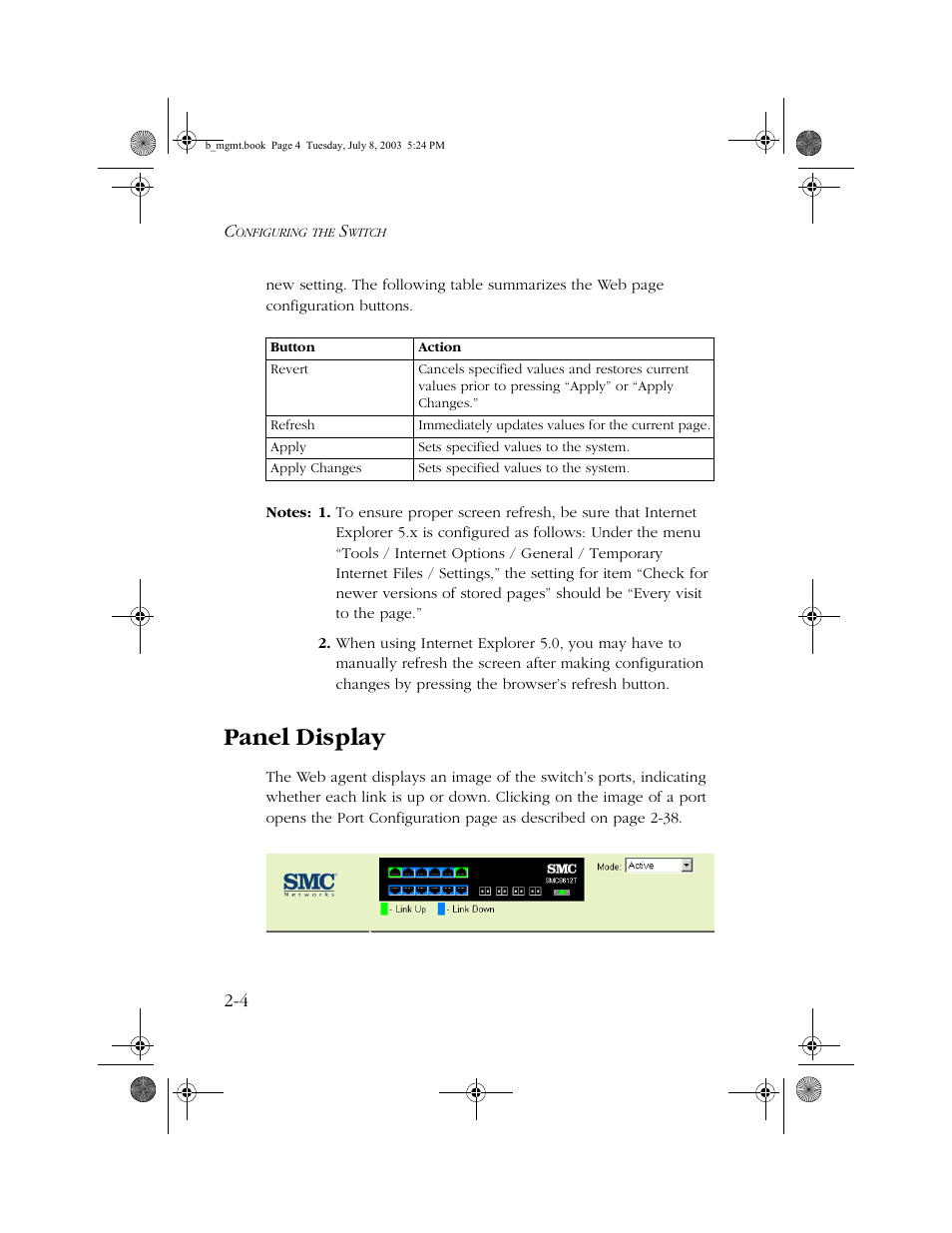 Panel display, Panel display -4 | SMC Networks SMC EZ 10/100/1000 SMCGS8P-Smart User Manual | Page 36 / 366