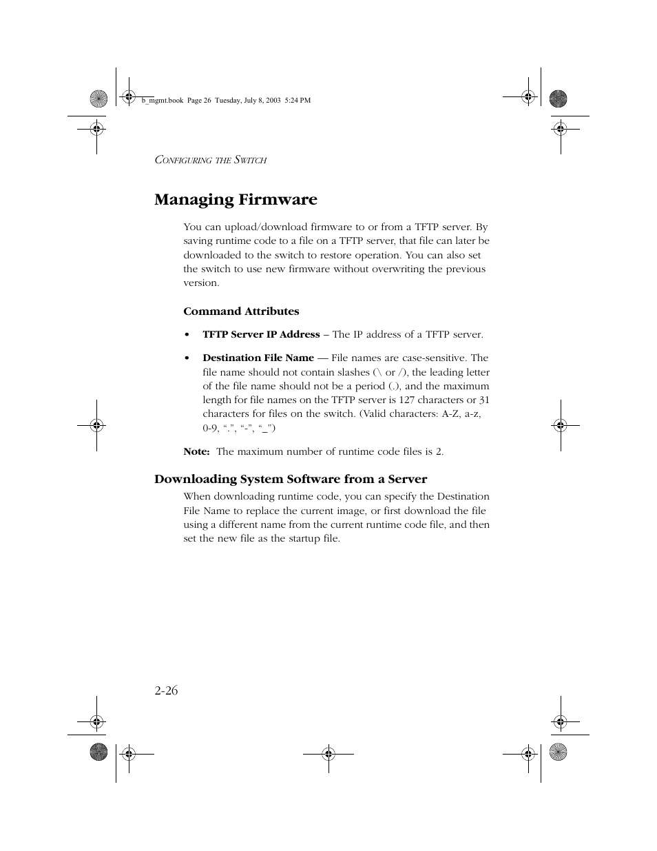 Managing firmware, Downloading system software from a server, Managing firmware -26 | Downloading system software from a server -26 | SMC Networks SMC EZ 10/100/1000 SMCGS8P-Smart User Manual | Page 58 / 366