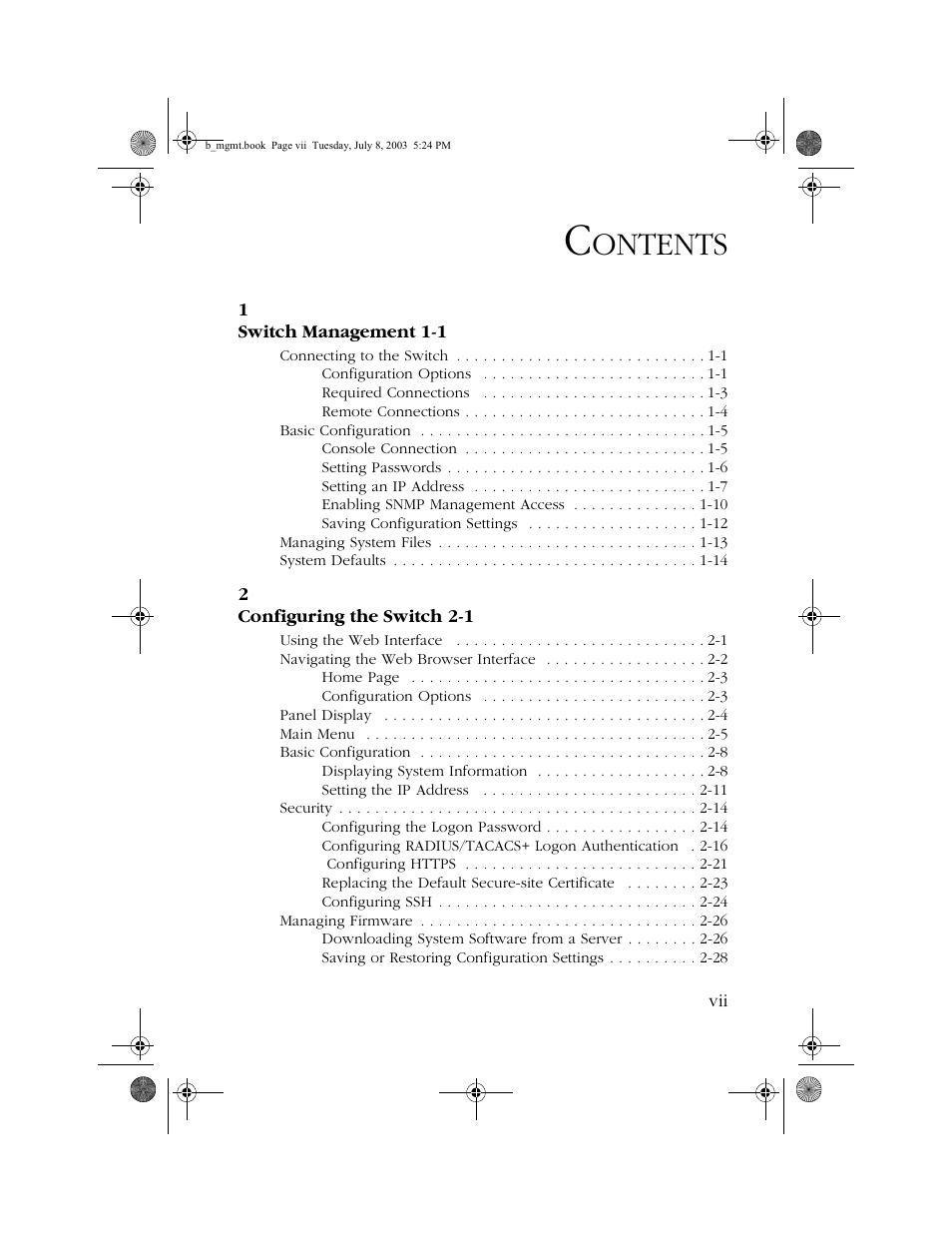 Ontents | SMC Networks SMC EZ 10/100/1000 SMCGS8P-Smart User Manual | Page 7 / 366