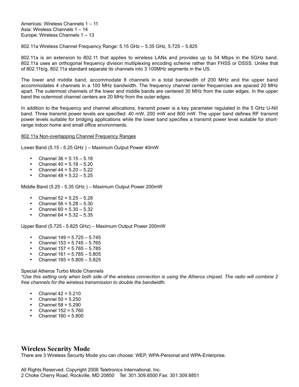 Wireless security mode | SMC Networks Gateway TTTM5800X User Manual | Page 30 / 62