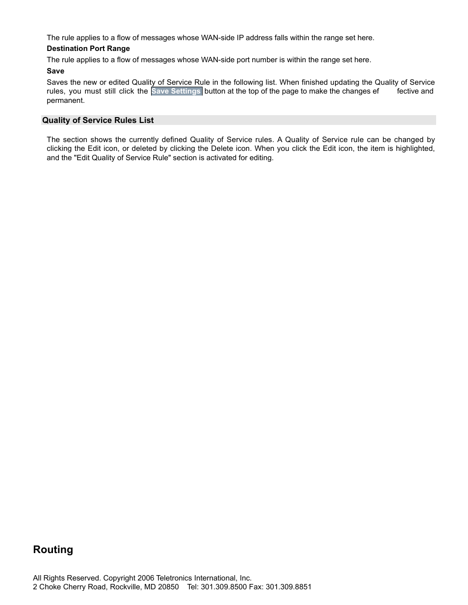 Routing | SMC Networks Gateway TTTM5800X User Manual | Page 37 / 62