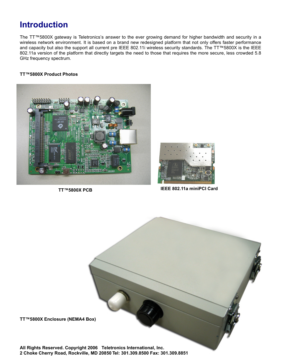 Introduction | SMC Networks Gateway TTTM5800X User Manual | Page 4 / 62