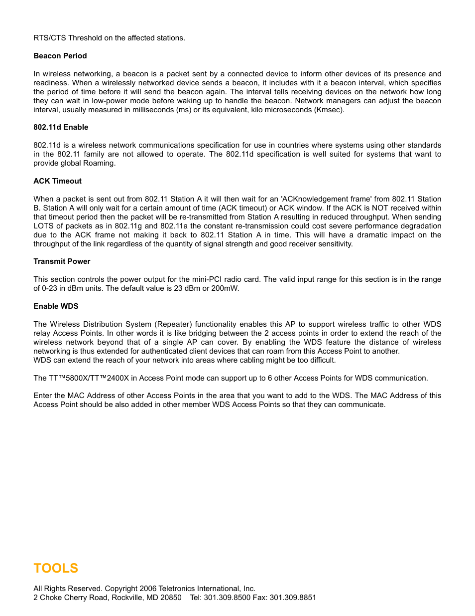 Tools | SMC Networks Gateway TTTM5800X User Manual | Page 42 / 62