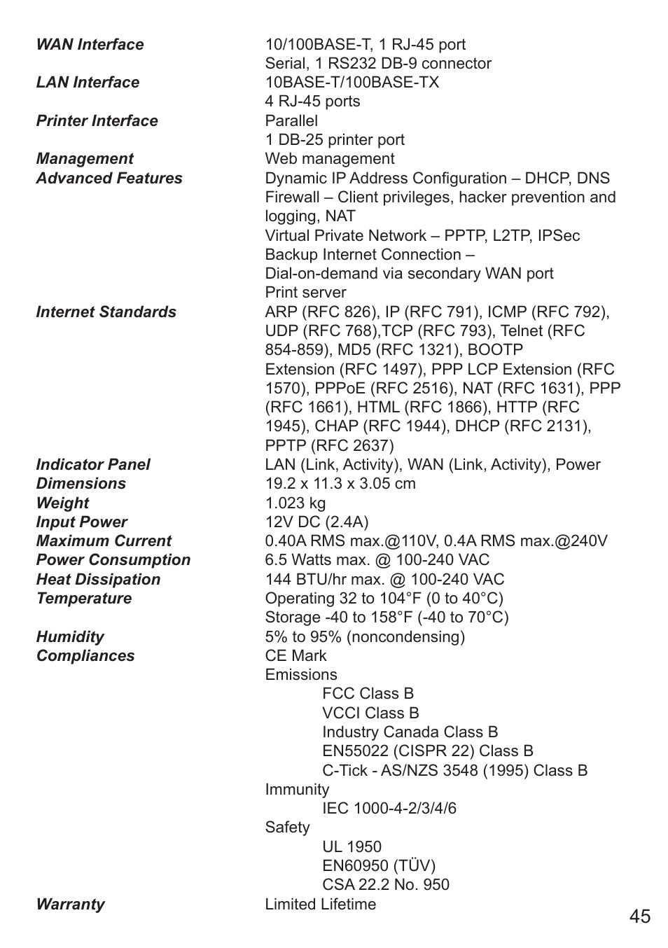SMC Networks SMC7008ABR User Manual | Page 45 / 46