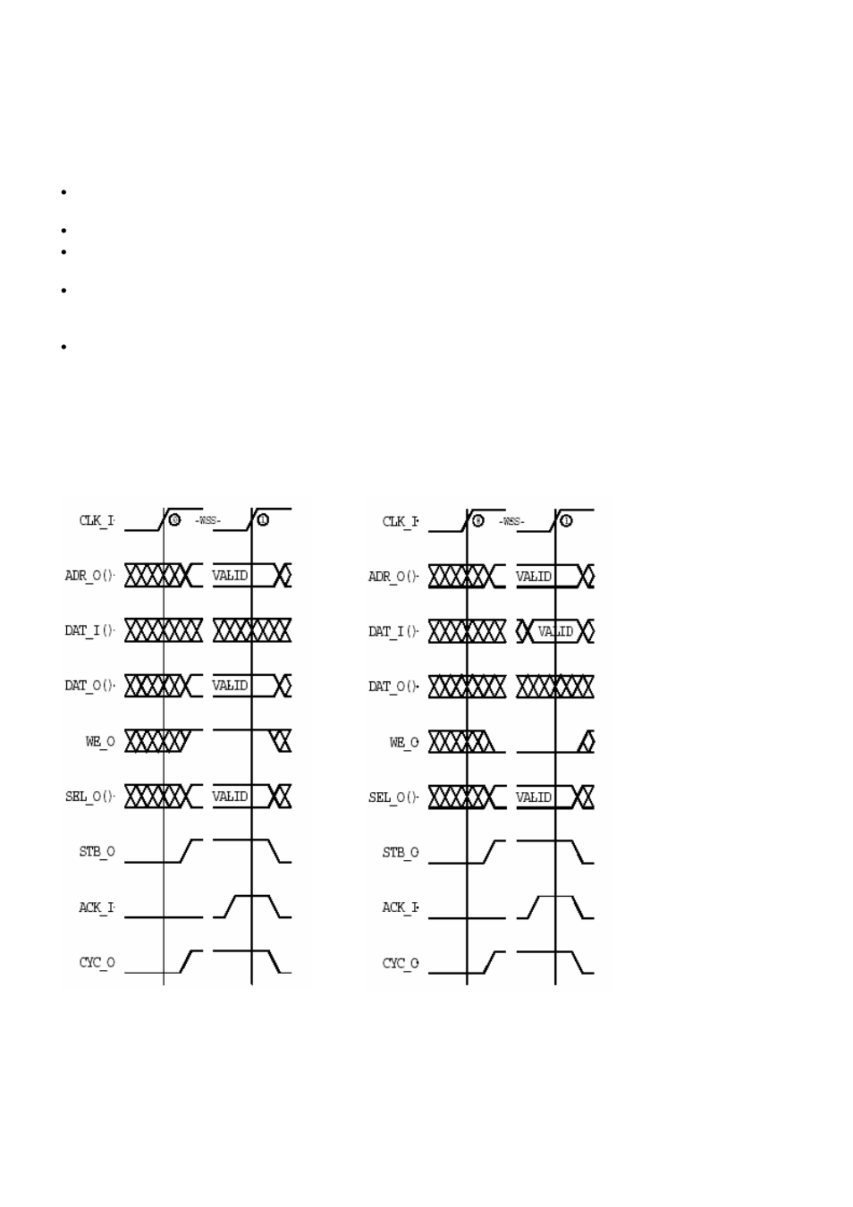 Reading from a slave wishbone memory device, Wishbone timing, Refer to the section | Placing an, Arm720t_lh79520 in an fpga design | SMC Networks Sharp ARM720T_LH79520 User Manual | Page 19 / 28