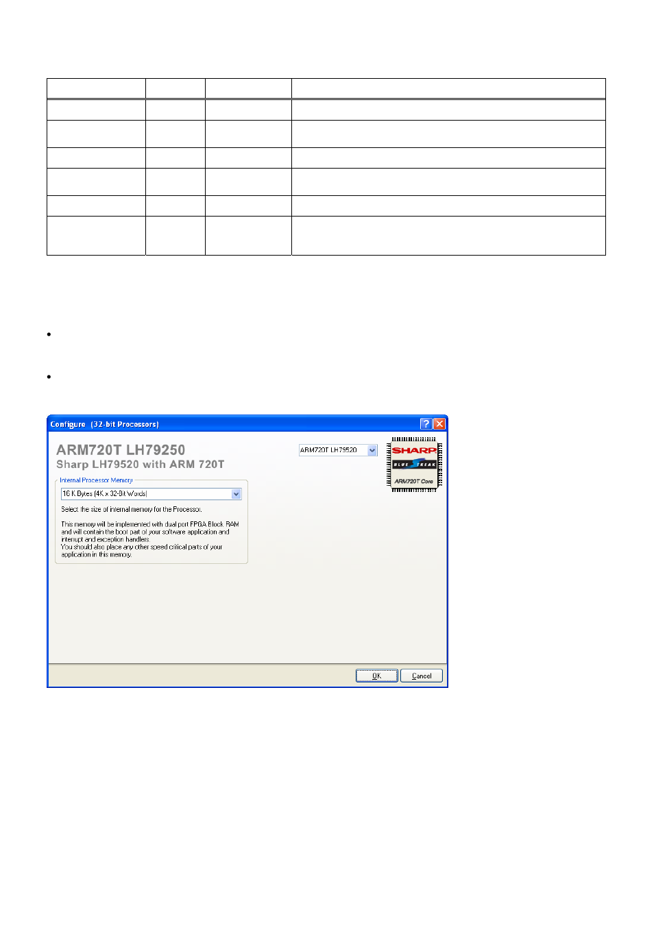 Configuring the processor | SMC Networks Sharp ARM720T_LH79520 User Manual | Page 8 / 28