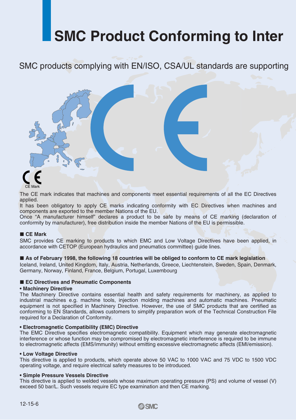 Smc product conforming to international standards, Smc product conforming to inter | SMC Networks MHT2 User Manual | Page 13 / 16