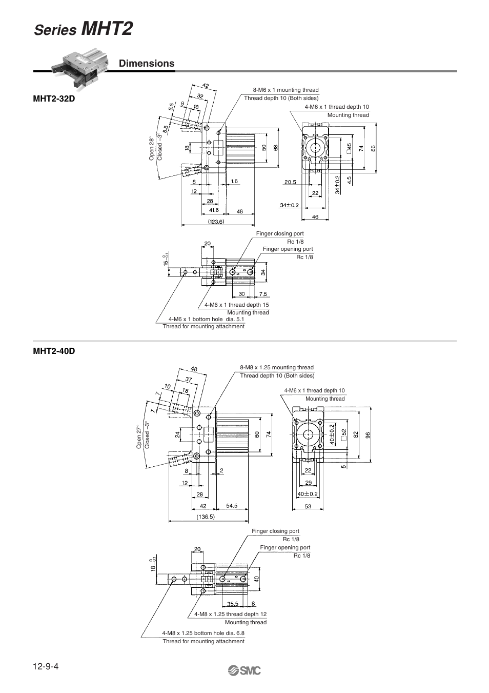 Dimensions, Mht2, Series | SMC Networks MHT2 User Manual | Page 4 / 16