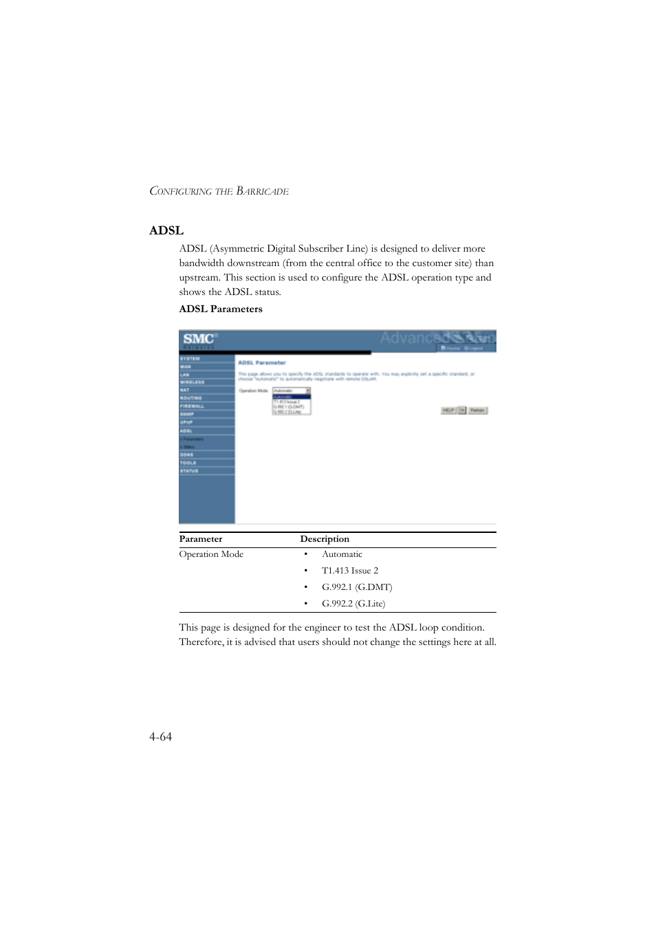 64 adsl | SMC Networks SMC7904WBRA User Manual | Page 108 / 139