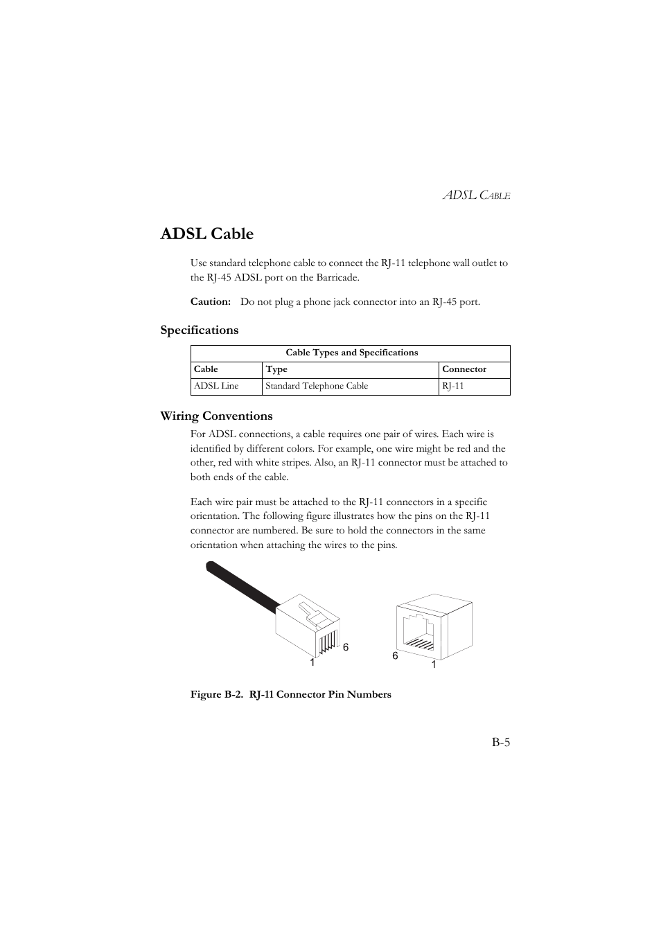 Adsl cable | SMC Networks SMC7904WBRA User Manual | Page 130 / 139