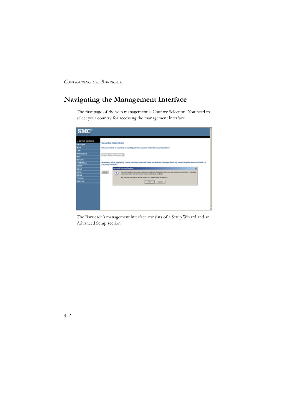 Navigating the management interface | SMC Networks SMC7904WBRA User Manual | Page 46 / 139