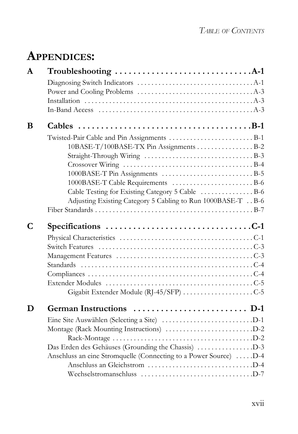 Ppendices | SMC Networks SMC TigerAccess SMC7824M/ESW User Manual | Page 17 / 104