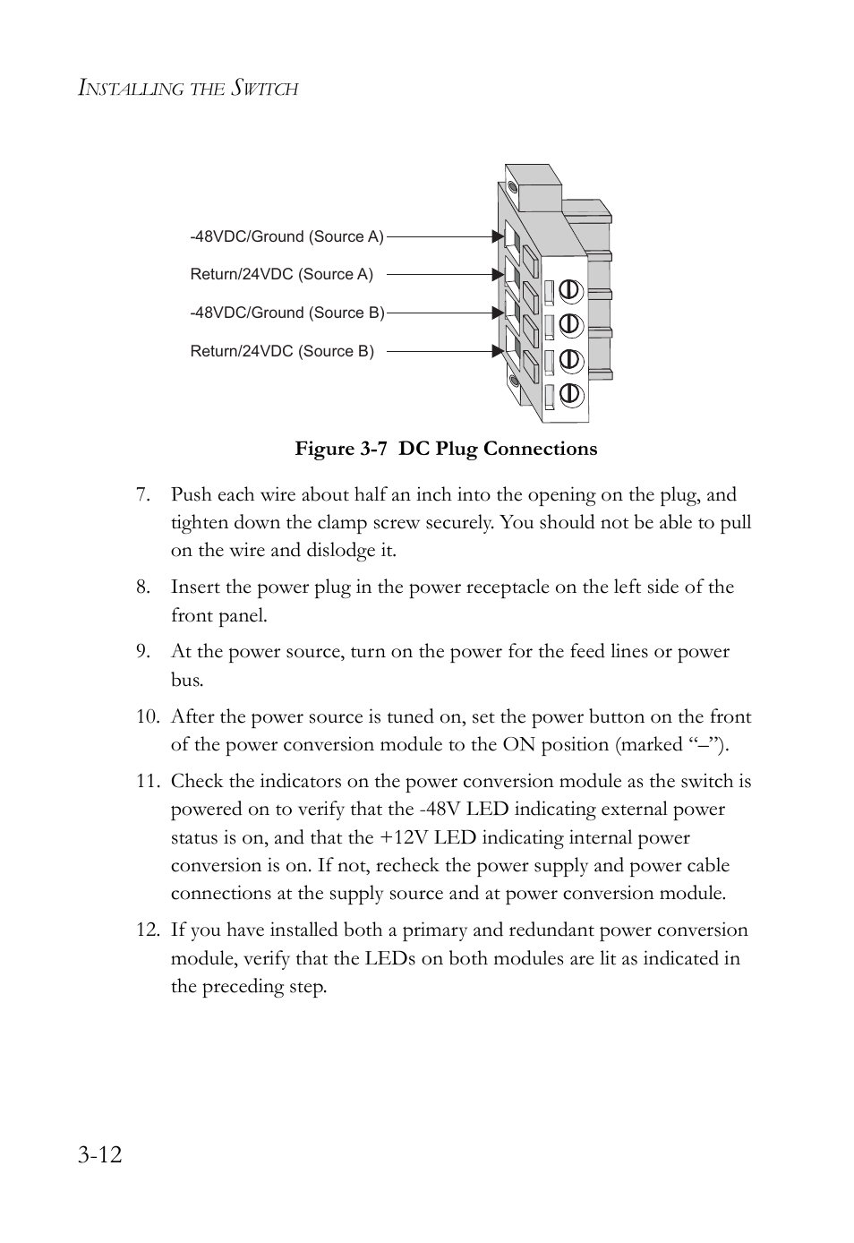 Figure 3-7, Dc plug connections -12 | SMC Networks SMC TigerAccess SMC7824M/ESW User Manual | Page 50 / 104