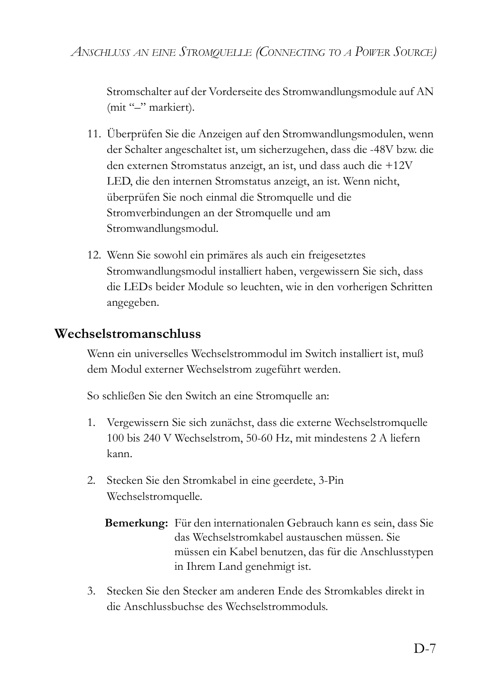 Wechselstromanschluss | SMC Networks SMC TigerAccess SMC7824M/ESW User Manual | Page 89 / 104