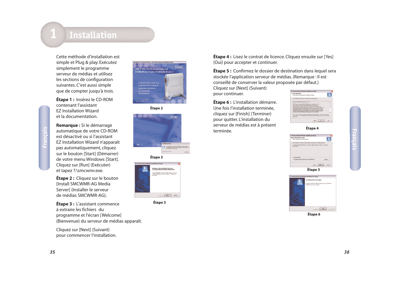 Installation | SMC Networks EZ-Stream SMCWMR-AG User Manual | Page 19 / 60