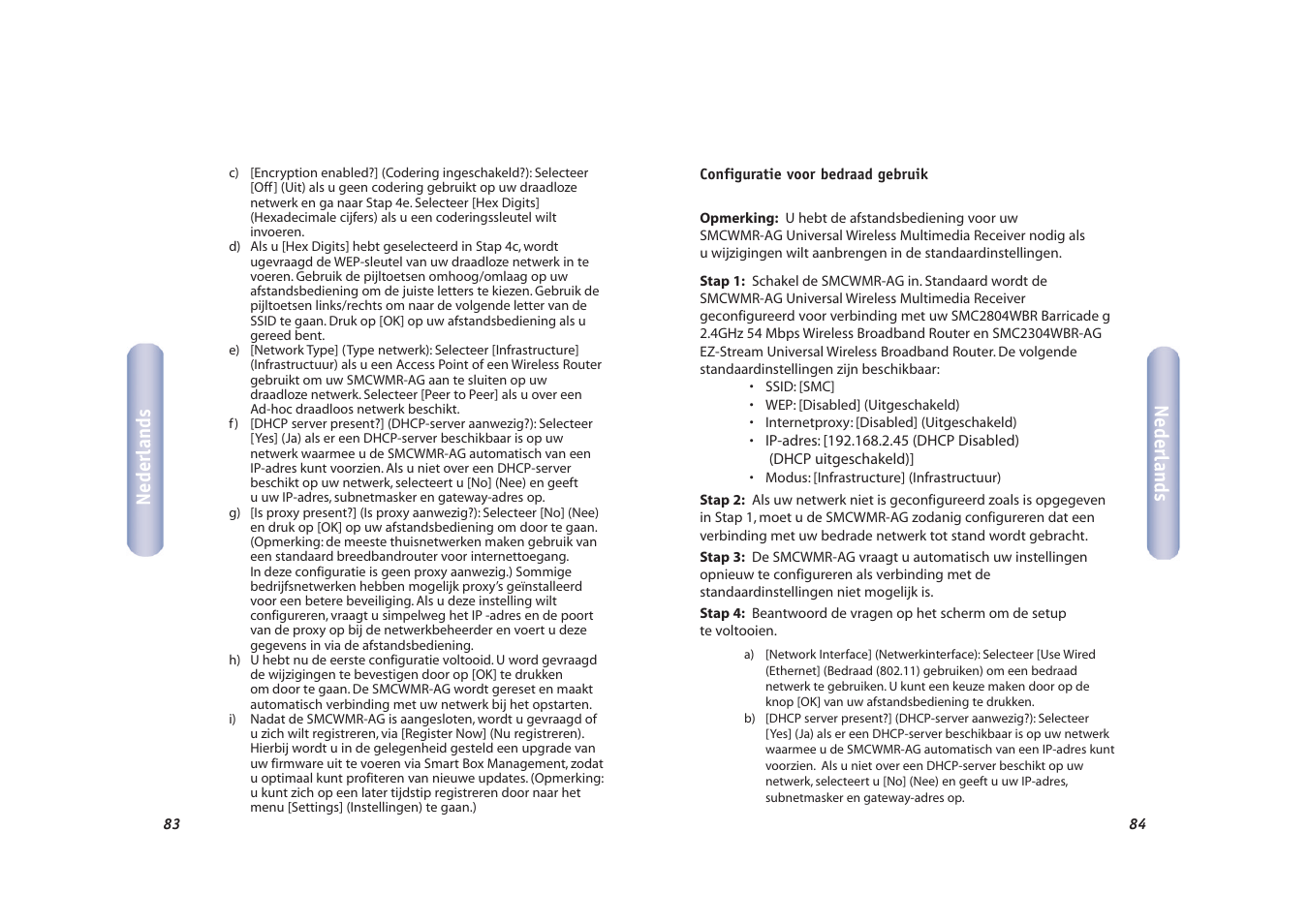 Nederlands | SMC Networks EZ-Stream SMCWMR-AG User Manual | Page 43 / 60