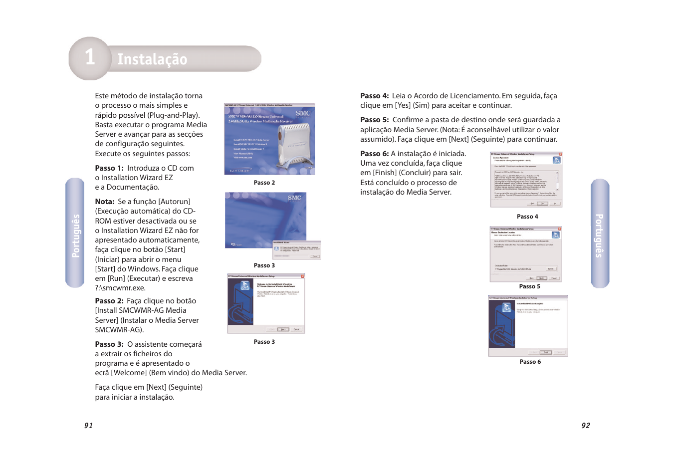 Instalação | SMC Networks EZ-Stream SMCWMR-AG User Manual | Page 47 / 60