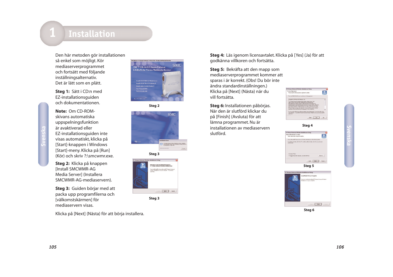 Installation | SMC Networks EZ-Stream SMCWMR-AG User Manual | Page 54 / 60