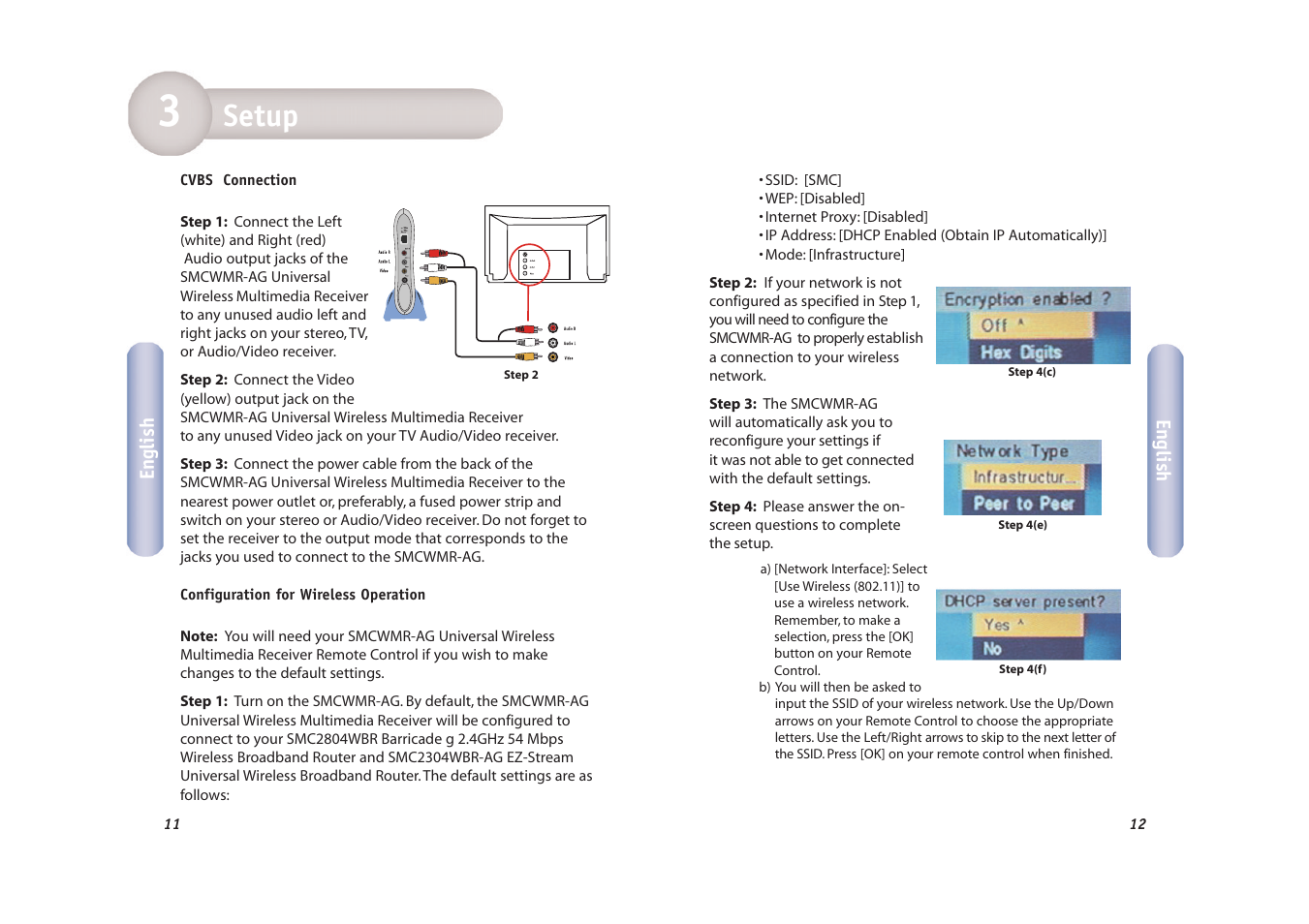 Setup | SMC Networks EZ-Stream SMCWMR-AG User Manual | Page 7 / 60