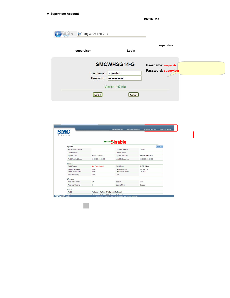 Disable | SMC Networks EliteConnect SMCWHSG14-G User Manual | Page 173 / 178