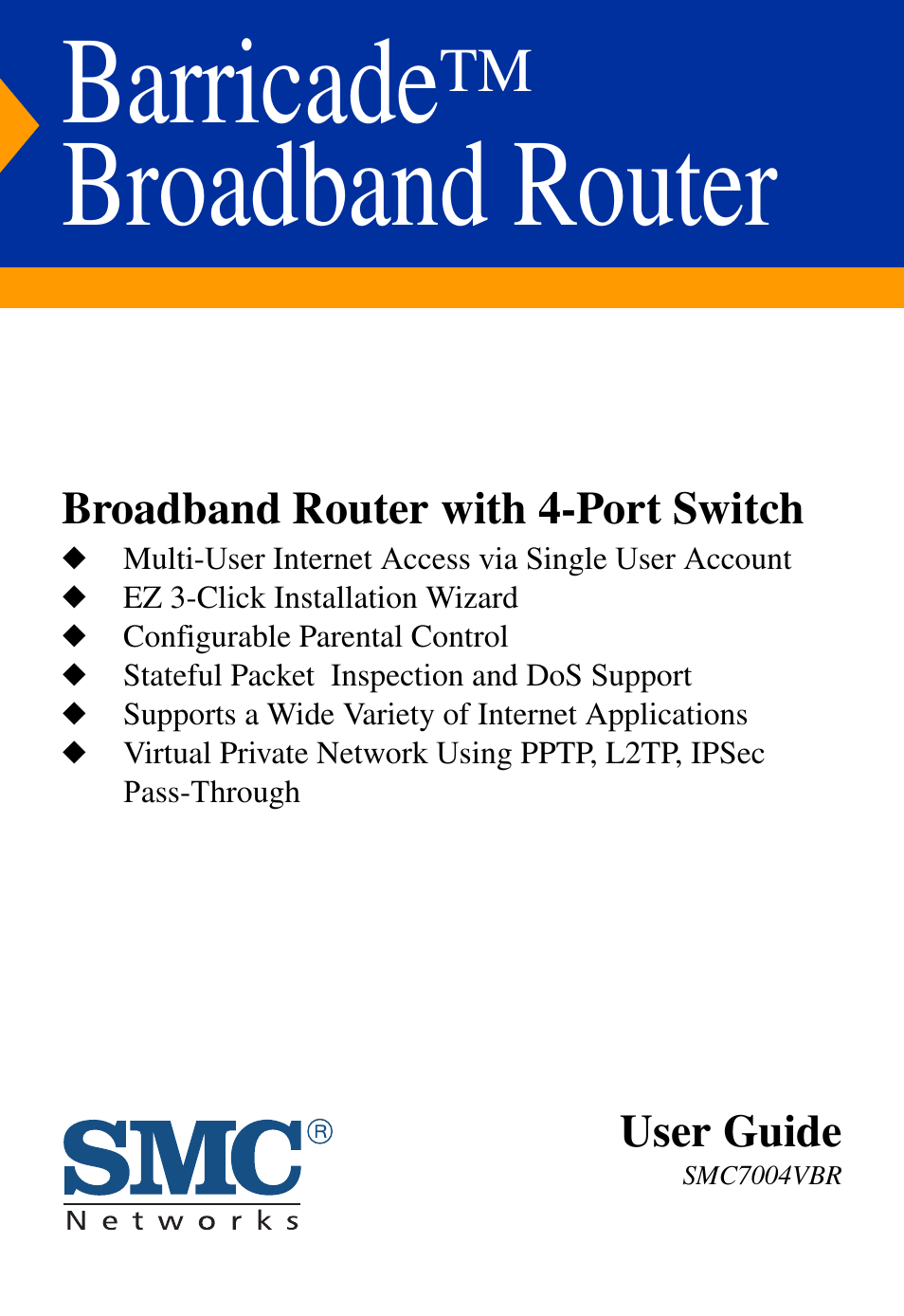 SMC Networks SMC Barricade SMC7004VBR User Manual | 122 pages