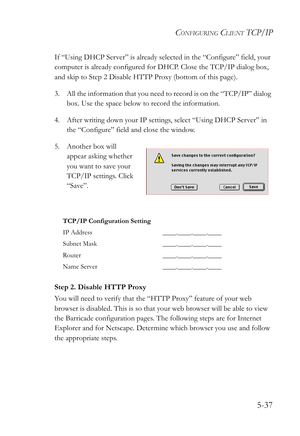 Tcp/ip 5-37 | SMC Networks SMC Barricade SMC7004VBR User Manual | Page 101 / 122