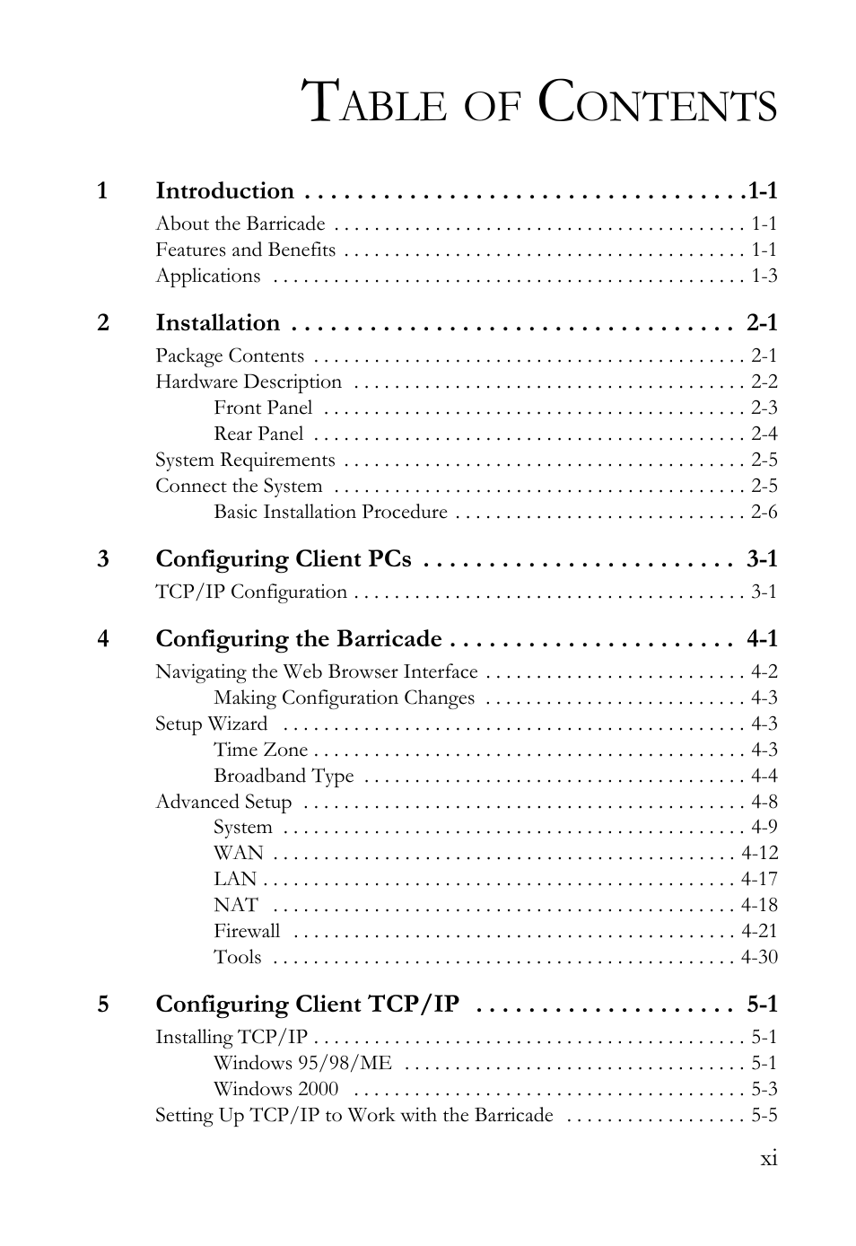 Able, Ontents | SMC Networks SMC Barricade SMC7004VBR User Manual | Page 11 / 122