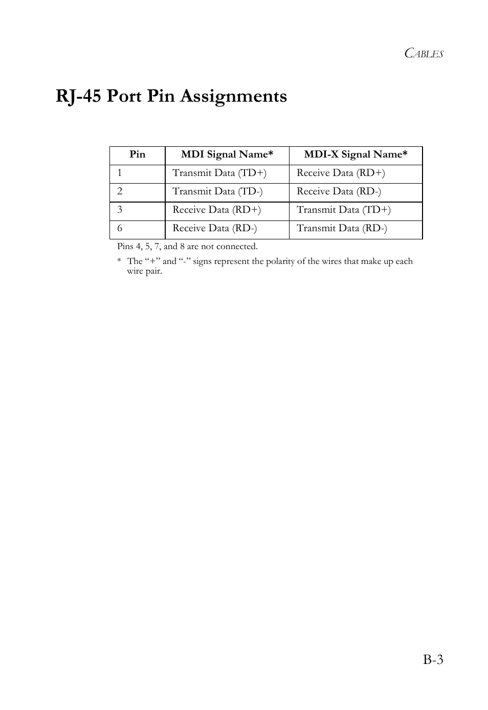 Rj-45 port pin assignments | SMC Networks SMC Barricade SMC7004VBR User Manual | Page 115 / 122