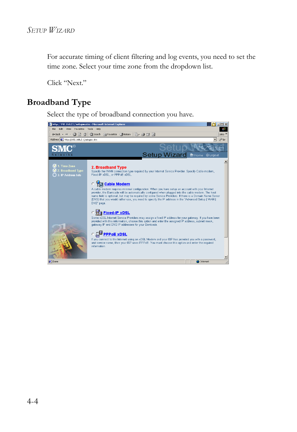 Broadband type | SMC Networks SMC Barricade SMC7004VBR User Manual | Page 32 / 122