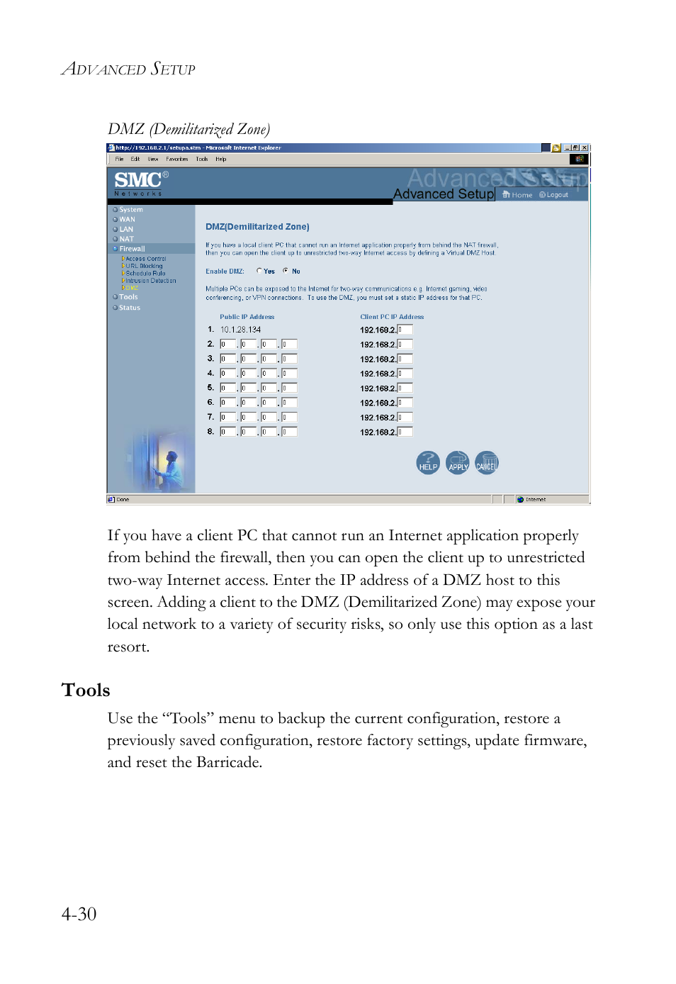 Tools | SMC Networks SMC Barricade SMC7004VBR User Manual | Page 58 / 122