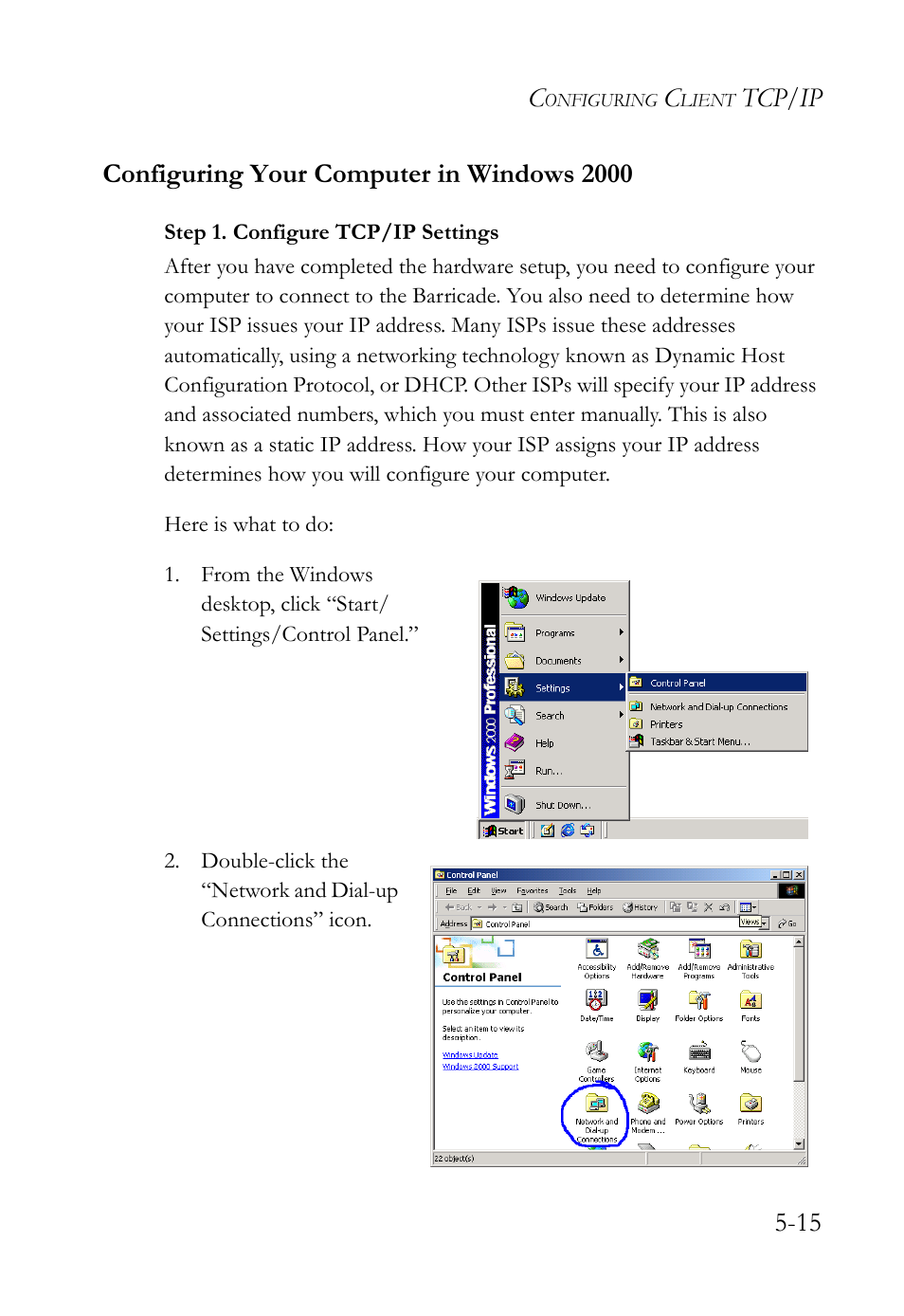 Configuring your computer in windows 2000 | SMC Networks SMC Barricade SMC7004VBR User Manual | Page 79 / 122